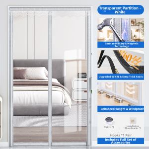 SHULIAN | Windproof Cold Air Barrier Curtain Magnetized Transparent