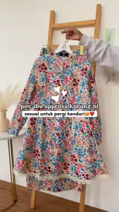 ZOE ARISAH Nawal Kurung Raya 2026 Pahang Moden Floral Printed Kebarung Wanita Muslimah Baju Raya Lace Viral Murah Baru ZOE ARISSA