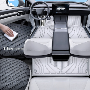 CO | Teslas Model 3 and Model Y Compatible White TPE Full Surrounded Car Mats
