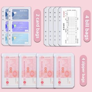 Childrens Account Book Loose Leaf Money Saving Book with Storage Bag Wallet Detailed Account Book Multi-Functional Family Finance Notebook Cute Girls Scrapbooking