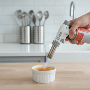 High Temperature Kitchen Baking Torch Picnic BBQ Butane Torch Adjustable Reverse Use Ceramic Ring Outdoor Gas Torch Portable