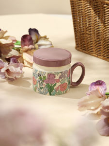 LOTUS BLUE | Blue Lotus Ceramic Lidded Mug