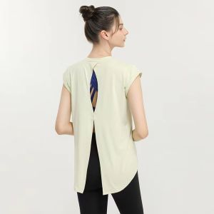 Mới Thanh Lịch Áo Thun Yoga Nhanh Khô Tay Ngắn Gợi Cảm Lưng Khoét Rỗng Tập Thể Dục Nữ Mặc Thời Trang Sành Điệu Đồ Thể Thao
