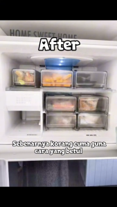 COLOGO 🥇 Refrigerator Drawer Storage Box Freezer Fridge Stackable Transparent Organizer storage box Kotak Penyimpanan Laci Peti Sejuk