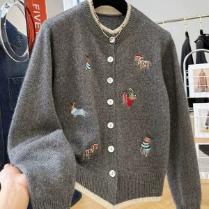 SUOSHE | Cartoon Embroidery Sweater for Men and Women Autumn Winter Casual Outerwear