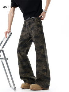 QOTRIOCK | Streetwear Camo Straight-leg Work Pants