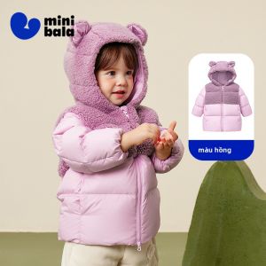 MINI BALA | Áo Khoác Bông Có Mũ Lông Ba Chức Năng Đèn Đông