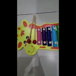 Xylophone 8 Sound Colorful Wooden Cartoons Musical Instrument Educational Toy