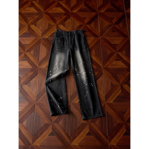 ZHUOCAN | Retro Splash Ink Vintage Jeans Loose Straight Leg Pants