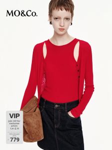 MO&Co. | Fine Linen Cotton Light Thin Short Knitted Cardigan