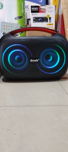 BRODU BTS-2439 BOOMBOX LONG PLAYBACK TIME Wireless USB SD AUX Bluetooth Speaker with Microphone and RGB Lighting