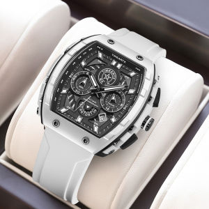 TIMEARTX Mens Quartz Watch Barrel Dial Classic Design Waterproof Luminous Fashion Wristwatch Date Display Watch For Men