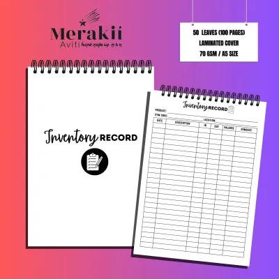 INVENTORY RECORD NOTEBOOK | A5 | 50 LEAVES