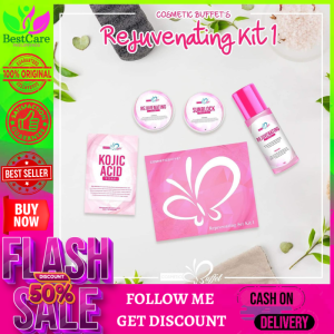 Cosmetic Buffet Rejuvenating Set 1 -100% ORIGINAL Beauty Skin Care Cleanser Kojic Soap Toner Night Cream Whitening Cream Sunscreen Sunblock Moisturizer Oil Control Dark Spot Acne Pimple Blackheads Glass Skin For Men & Women