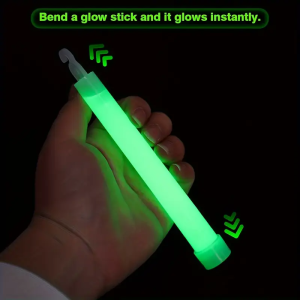 6-Inch Mini Glow Sticks Fluorescent Light with Hook for Outdoor Camping Military Emergency Party Decorations And Concert Props