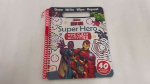 Marvel Avengers Iron Man Wipe Clean Activity Book With Pen for Kids to Draw Play Games & Puzzles