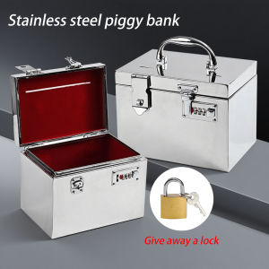 Stainless Steel Piggy Bank Cash Box Cash Box Cash Register Bill Box Portable Supermarket Cash Box St