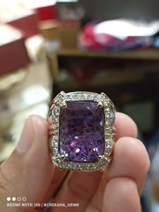 Cincin Natural Batu Amethyst Top Quality