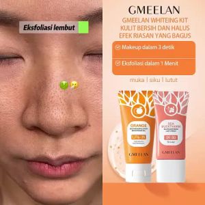 GMEELAN 2 in 1 Orange Exfoliating Gel Face Eksfoliasi Wajah + Gluta Whitening Lazy Cream