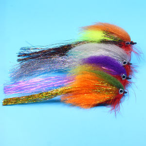 1PC/4PC 6.9″ Fly Fishing Streamer Lure 4/0 Big Game Streamer Hook 3D Eyes Lifelike Baitfish for Sea Bass Musky Saltwater Species