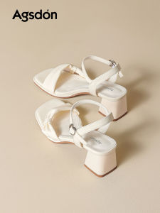 Agsdon | Ankle Strap Soft Soled Thick Heel Sandals