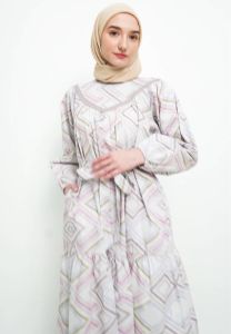 MFMW Kurma Midi Dress Gamis Coklat Motif Dress Midi Bahan Katun Mfmw Gamis Untuk Wanita - Lazada