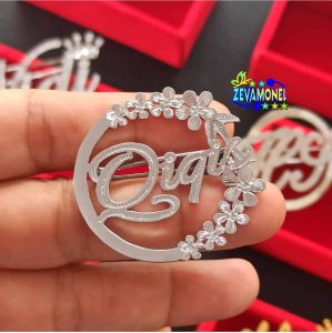 bros papan nama titanium hijab custome nama sendiri lapis emas 24k