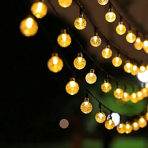 Dây Đèn Led Pha Lê Bi Bọt 10M 32-36 Bóng Chống Nước | Đèn Dây Decor Phòng Ngủ Ban Công