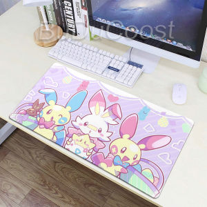 Bandai | Gaming Mouse Pad Cute Large Gamer Pc Keyboard Mousemat Desk Accessories Carpet Rubber Tapis Souris Pokemon Plusle Minun Mousepad