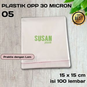 PLASTIK OPP 15X15 SEAL/LEM TEBAL 30 MIC SEAL POLOS PLASTIK PEMBUNGKUS DONAT/ ROTI/ KEMASAN GARMEN/ AKSESORIS BANDO