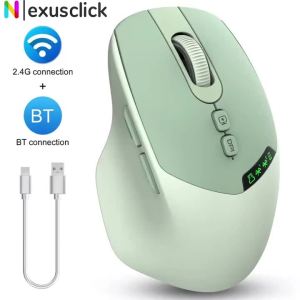 2.4G Bluetooth Wireless Rechargeable Office Stylish Silent Optical Mouse 7-Buttons Ergonomic Design Mouse For PC Computer Laptop