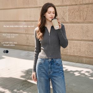 INMAN | Áo Cardigan Len Merino Cổ Đôi