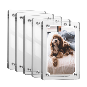 Acrylic Fridge Magnetic Photo Frames 6x9cm Home Decor Double Sided Clear Magnetic Frame for Display 2.46x3.54 Inch Magnet