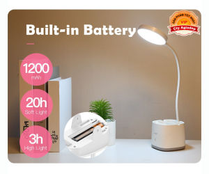 Đèn học để bàn kiêm hộp đựng bút kê điện thoại pin sạc không dây siêu xịn YAGE Agiadep.com