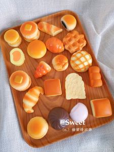 Slow Rebound Squishy Toy Bread Toast Chocolate Pie Pineapple Bun Creative Stress Reliever Toy for All Ages Male Female Universal