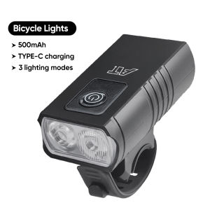 T6 LED Bike Light TYPE-C Rechargeable Bicycle Lights Front 3 Modes MTB Bicycle Flashlight Cycling Headlight for Night Riding