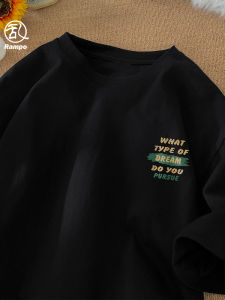 Pure Cotton Short Sleeve T-Shirt Mens Summer Fashion Brand American Style Heavy Duty Two Thread Needle Black Body Shirt