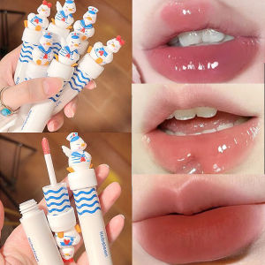 กระจกลิปเคลือบริมฝีปากเคลือบน้ำเป็ดแสนสุขหน้ากระจกลายการ์ตูนเด็กผู้หญิงน่ารักไม่ติดหน้าง่ายลงในถ้วย