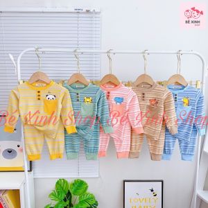 [Sale Lớn] Đồ Bộ Thun Lạnh Dài Tay Cho Bé Trai Bé Gái 8-18kg MIKKO MOM Set Đồ Bộ Tay Dài Cho Bé Trai Gái DÀI SỌC MỚI Bé_Xinh_Shop