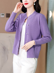 New Chinese Style Knitted Sweater Womens Autumn Winter New Model Inner And Outer Wear High Sense Mom Top Button Disk Design