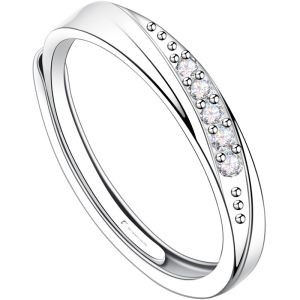 East Beauty | Nhẫn Đá Moissanite Mô Phỏng Kim Cương Bạc 999 Nữ