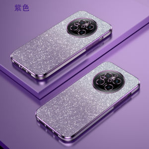 Huawei Mate70 Pro+ Gradient Color Magnetic Absorption Soft Shell Transparent Protective Case with Stand Luxury Minimalist Style