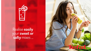 Tefal Blendforce 2 Glass Blender BL4361 - POWELIX technology 800W 2 speeds and pulse 1.75L thermal shock resistant glass jug smart lock system additional chopper