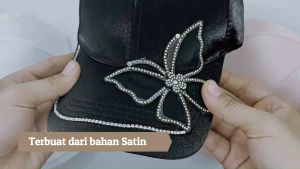 Topi Baseball Pria Wanita Korea Gaya Jepang Motif Kupu-Kupu Manik Kristal Kualitas Bahan Import BSBF