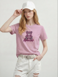 Summer Purple Bear Versatile Commuter Stylish Design T-shirt