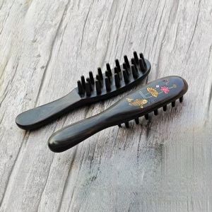 Super Strong Unblocking round Tipped Three Row Plug Teeth Purple Light Mahogany Massage Comb No Scratching Scalp Hair Brush