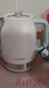 Isonic Luxury Stainless Steel Kettle IJK-L1708SS Cerek Air (Creamy White/Pink)