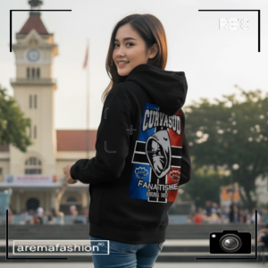 JAKET AREMA PRIA WANITA FASHION HOOLIGAN HITAM - aremafashion