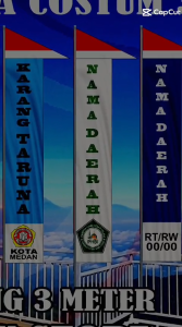 BENDERA COSTUM BANDIR MERAH PUTIH 4 METER SSAMPE 4 METER SABLON FRINTING LEBAR 50 CM