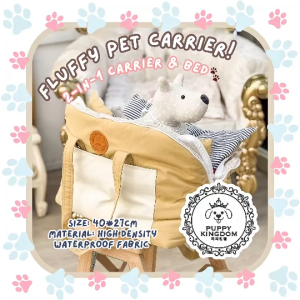 [SG Ready Stock] premium pet carrier korean style small to medium cat and small dog comfy dog bed cat bed multifunctional pet carrier spacious casual puppykingdom